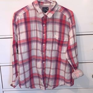 American Eagle boyfriend plaid flannel